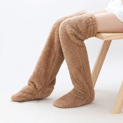 Calcetines de peluche, calor hasta la rodilla