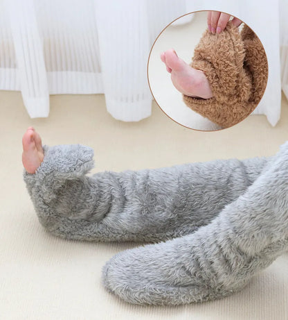 Calcetines de peluche, calor hasta la rodilla
